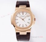 Swiss Replica Patek Philippe Nautilus Watches - Rose Gold Case With White Dial (1)_th.jpg